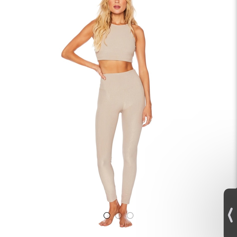 Beach Riot Taupe Glitter Ayla Leggings in Medium. NWT